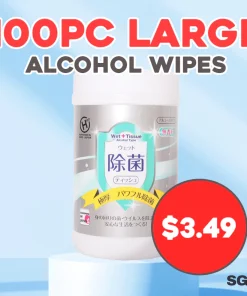 [$3.49/Tub] Japanese Design 100 Pc Alcohol Wipes Alcohol Wipe Disinfectant Wipes Wet Tissue Wet Wipes Antibacterial