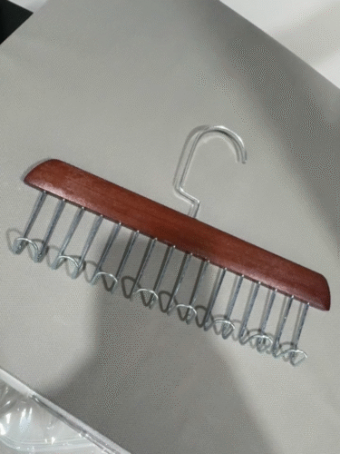 Wooden Strap Hanger Multifunctional Underwear Vest Storage Tool Home Solid Wood Hook Wave Clothes Drying Rack (PACK OF 20) photo review
