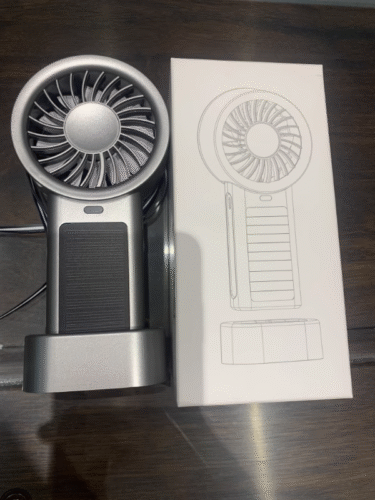 Mros Solar-Powered Handheld Desktop Fan, Portable, Outdoor USB Rechargeable for Summer. photo review