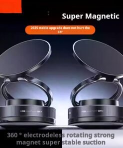 2025 New Vacuum Suction Magnetic Car Phone Holder Adheres to Center Console Anti-Shake Suction Cup