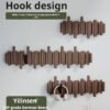 Piano Key Coat Rack Solid Wood Wall Hook Bedroom Hallway Entryway Storage No Drilling Required Coat Rack