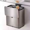 Kitchen trash can, home bathroom, 2025 new model toilet with lid, wall-mounted, special design for no bending over.