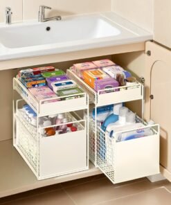 Bathroom Cabinet Sink Storage Rack Drafting Double-Layer Cabinet Internal Dedicated Pull-Out Basket Bathroom Storage Cabinet Tiered Shelving Unit
