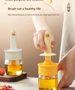 “High-Temperature Resistant Silicone Oil Brush with Bottle – Food-Grade Kitchen Brush for Pancakes, BBQ, and Baking”