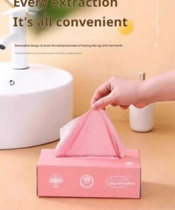 “Disposable Thickened Lazy Kitchen Cloth – Washable, Dual-Purpose Dishcloth for Wet and Dry Use, Oil-Absorbent Pull-Out Sponge”
