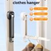 “Suction Cup Telescopic Clothes Rack – Foldable, Multifunctional Indoor Balcony Hanger for Home & Travel”
