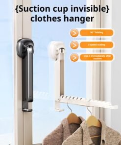 “Suction Cup Telescopic Clothes Rack – Foldable, Multifunctional Indoor Balcony Hanger for Home & Travel”