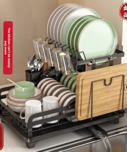 No-Installation Kitchen Dish Rack β Double-Layer Draining Rack for Plates, Bowls & Cutlery, Multifunctional Home Storage