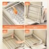 Kitchen Pull-Out Dish Rack Stainless Steel Cabinet Pull-Out Basket Drawer-Style Storage Rack Dish and Plate Drain Rack